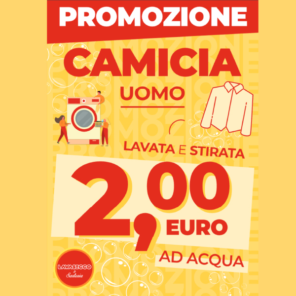 Lavasecco. Camicia uomo stirata 2€